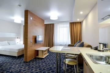 Фото номера Номер-студио с кроватью размера &quot;king-size&quot; Апарт-отели Apart Hotel 92/2 г. Караганда 7